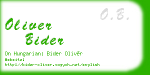 oliver bider business card